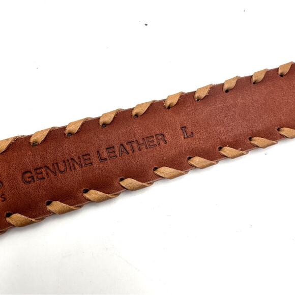 REFLEXIONS by MONTANA unisex leather belt with turquoise on buckle  men women - Picture 4 of 13